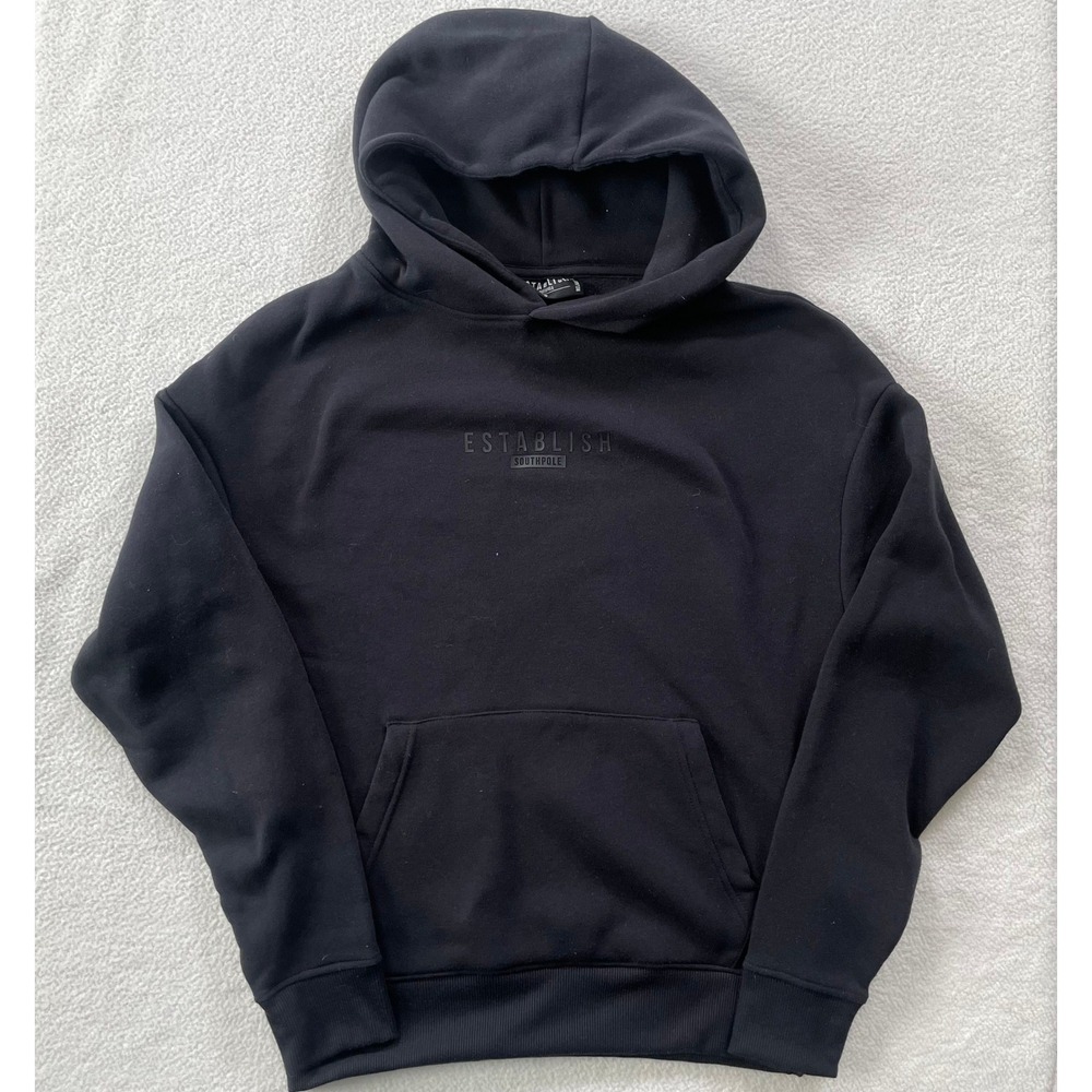 Southpole Establish Hoodie Men Small Black Relaxed Fit Fleece‎ Sweatshirt Cozy